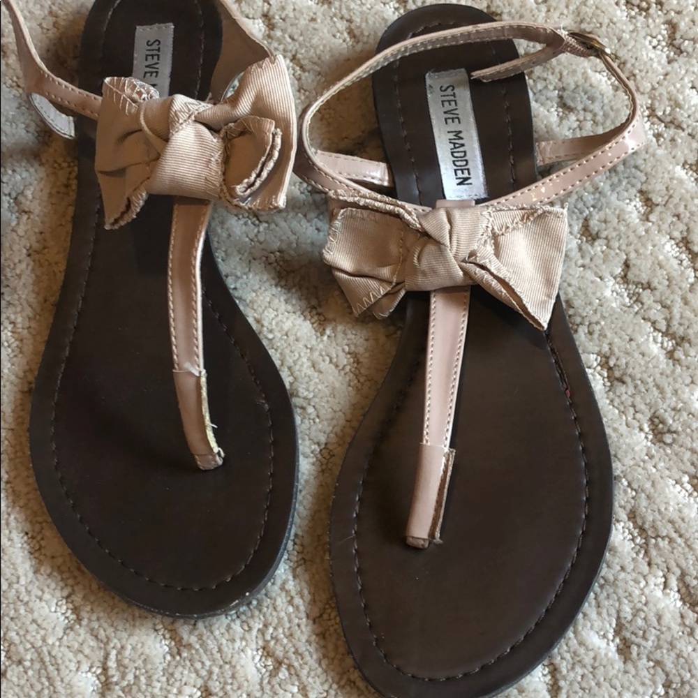 Steve Madden Nude/Pink Bow Sandals